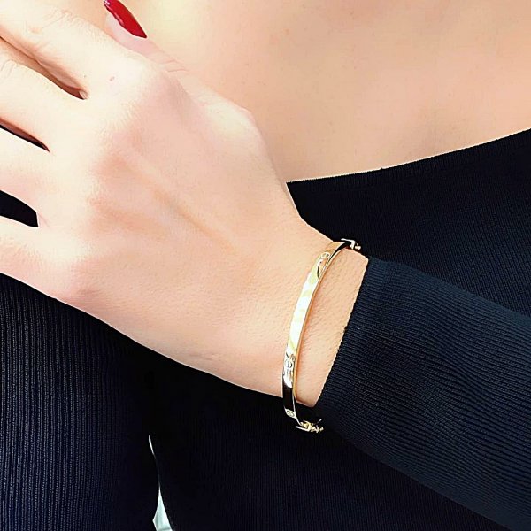 925 Ayar Gümüş Gold Cartier Bilezik